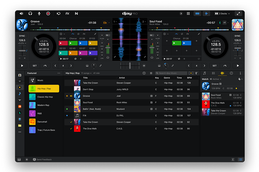 Algorithm Dj App AI引擎的DJ软件 | Algoriddim djay Pro 5.1.7 MAC U2B-声链工坊