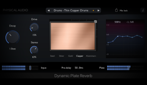 动态板式混响-Physical Audio Dynamic Plate Reverb v3.1.9 Incl Keygen-R2R-音频幻坊