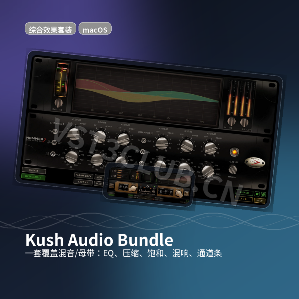 图片[1]-Kush Audio 插件合集（macOS）：Hammer MK2、Clariphonic、Novatron、Goldplate 等全家桶