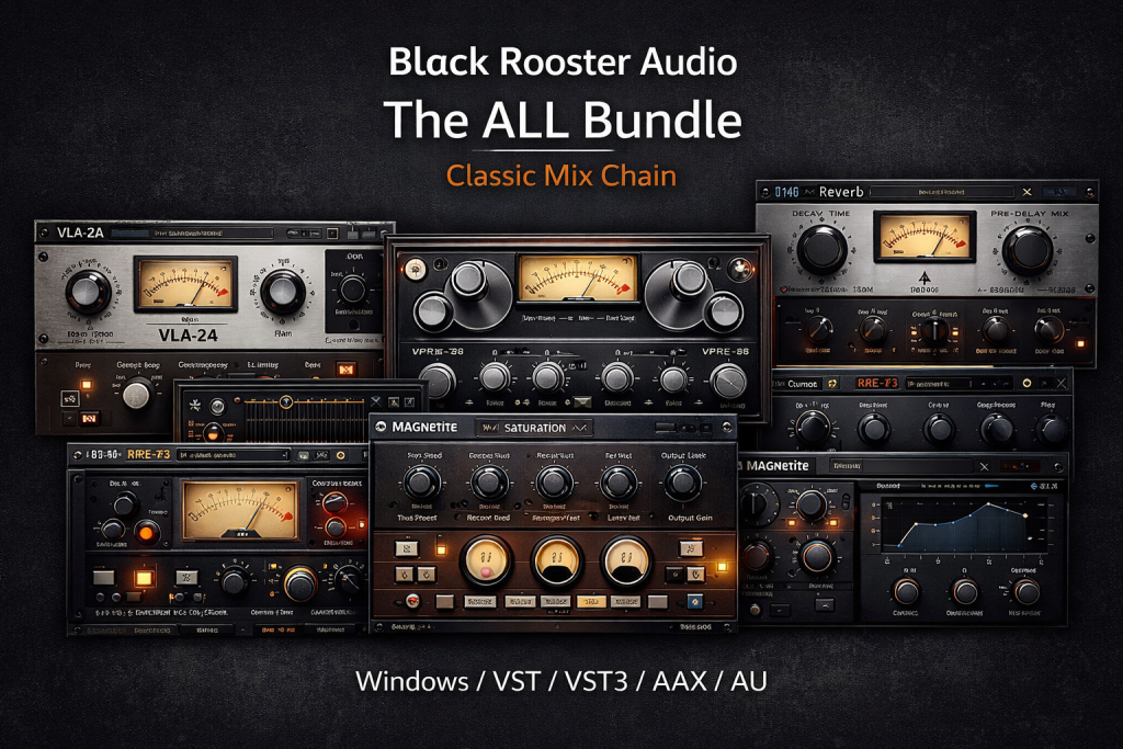 图片[1]-Black Rooster Audio The ALL Bundle 3.2.0 WIN｜复古硬件风混音插件全家桶