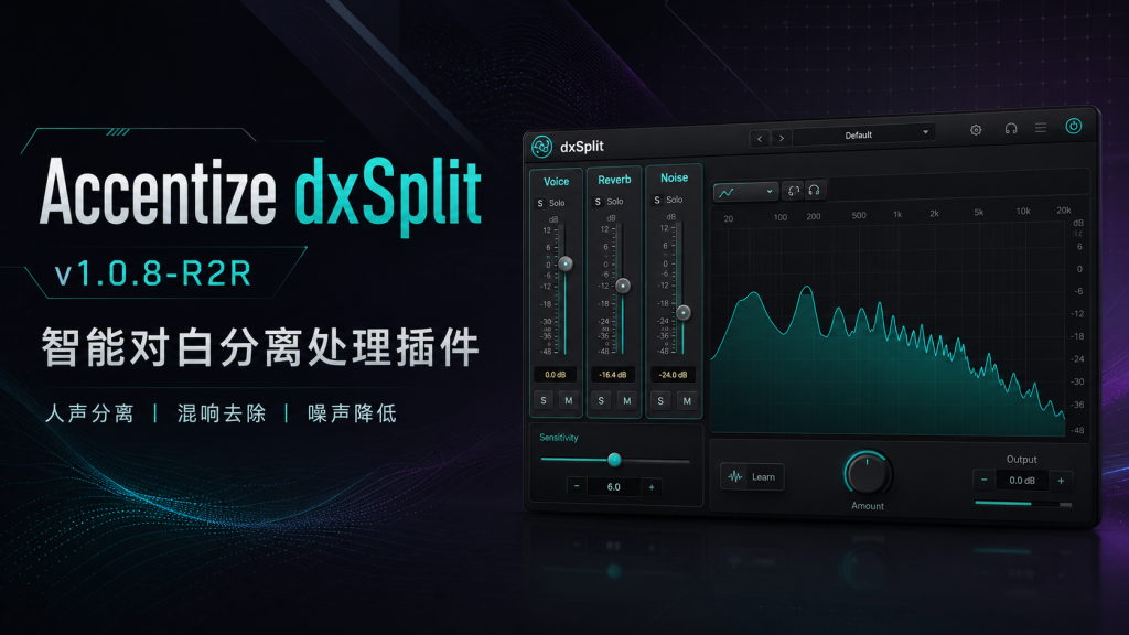 图片[1]-Accentize dxSplit v1.0.8-R2R 下载 | 对白人声分离降噪插件